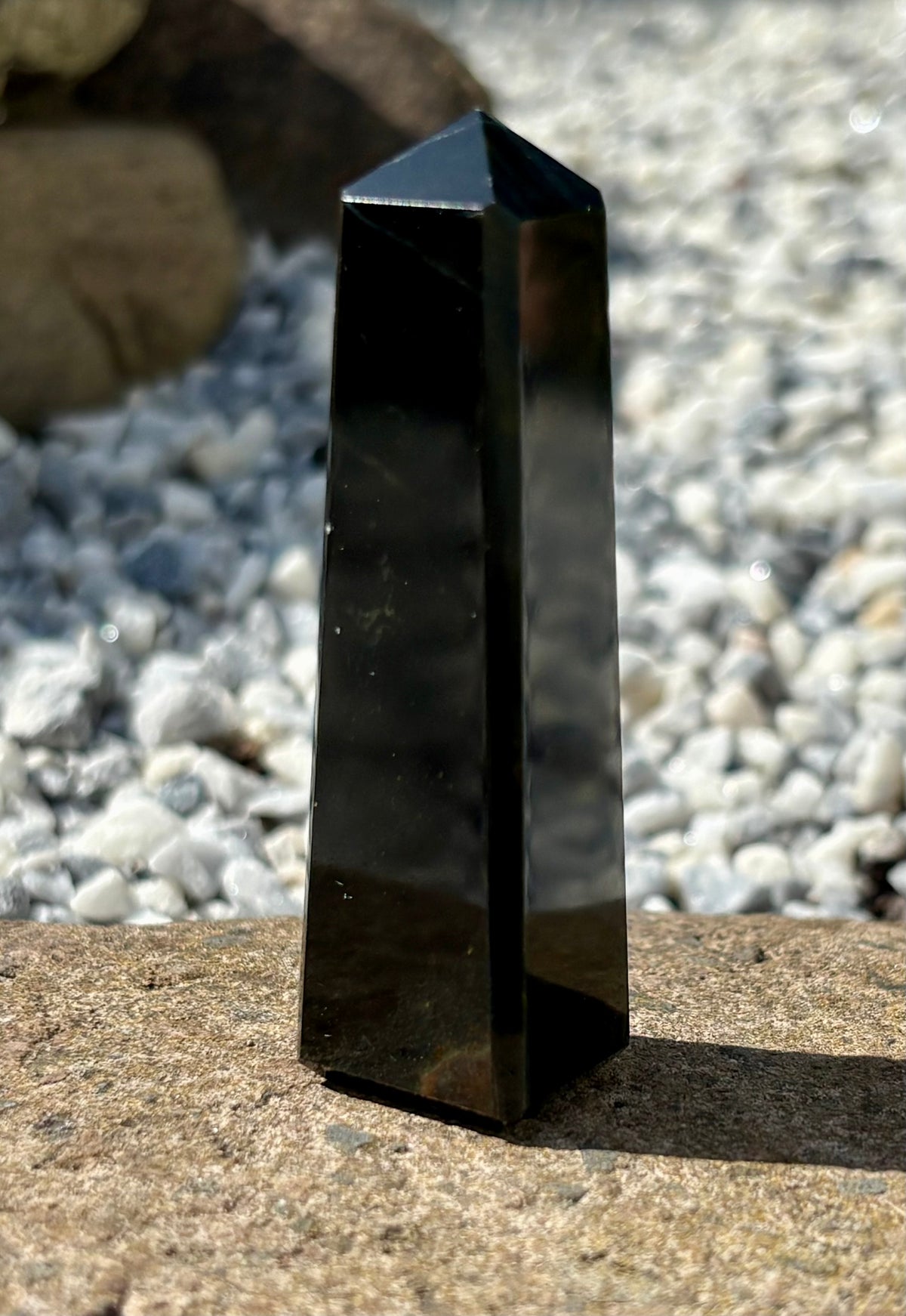 Blue Tiger’s Eye Crystal Point – Polished Hawk’s Eye Tower