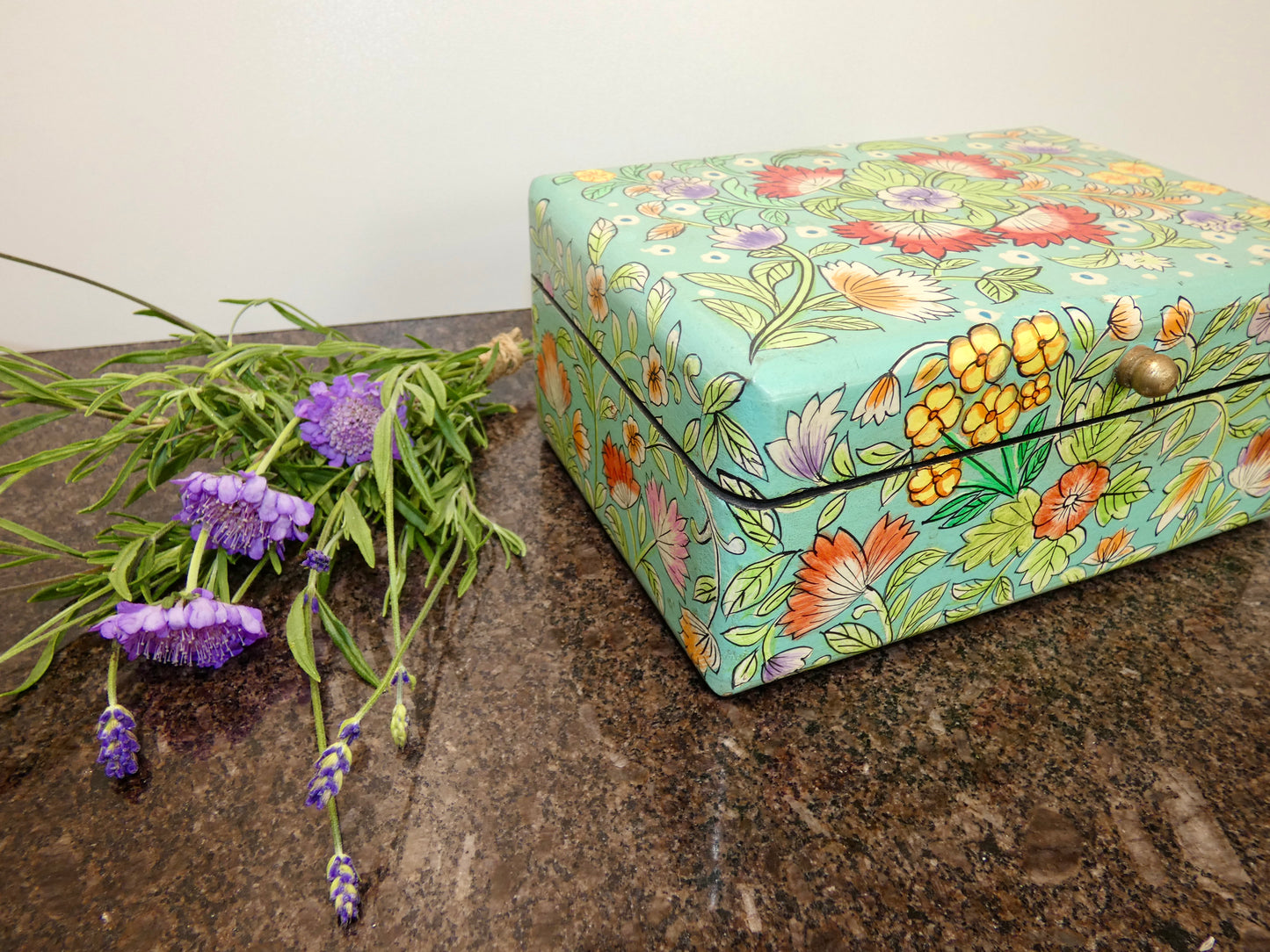 Beautiful Hand Painted Floral Box
