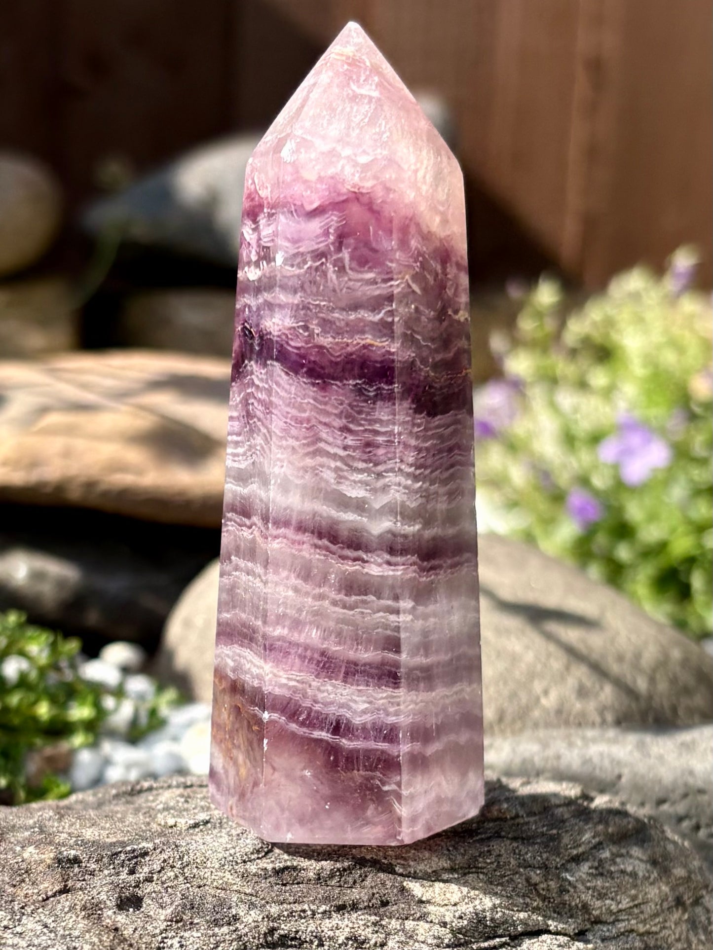 Purple Fluorite Crystal Tower – 9.5 cm Polished Point, 147 g