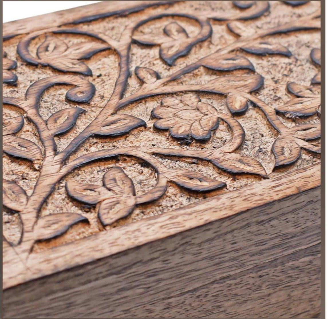 Decorative Solid Mango Wood box / jewellery box- Faire trade