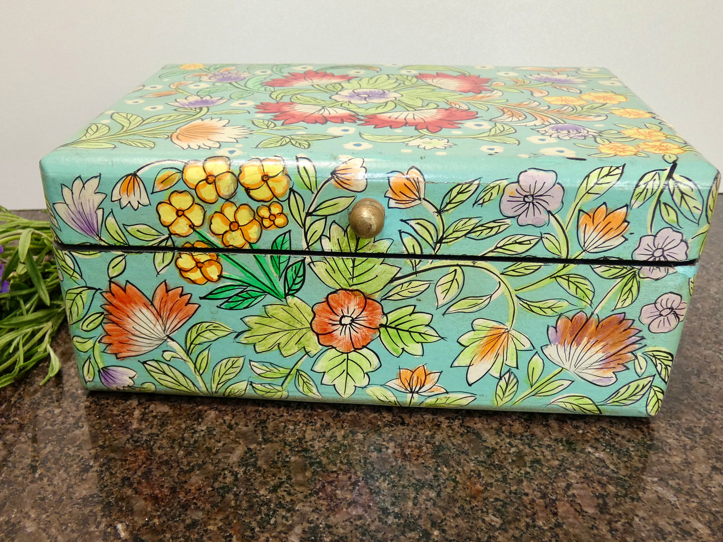 Beautiful Hand Painted Floral Box