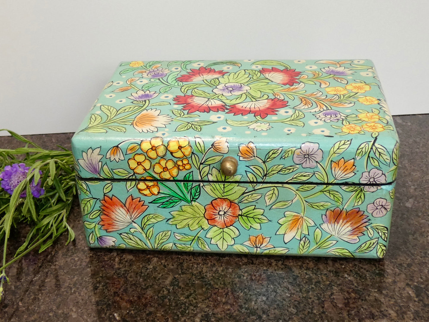 Beautiful Hand Painted Floral Box