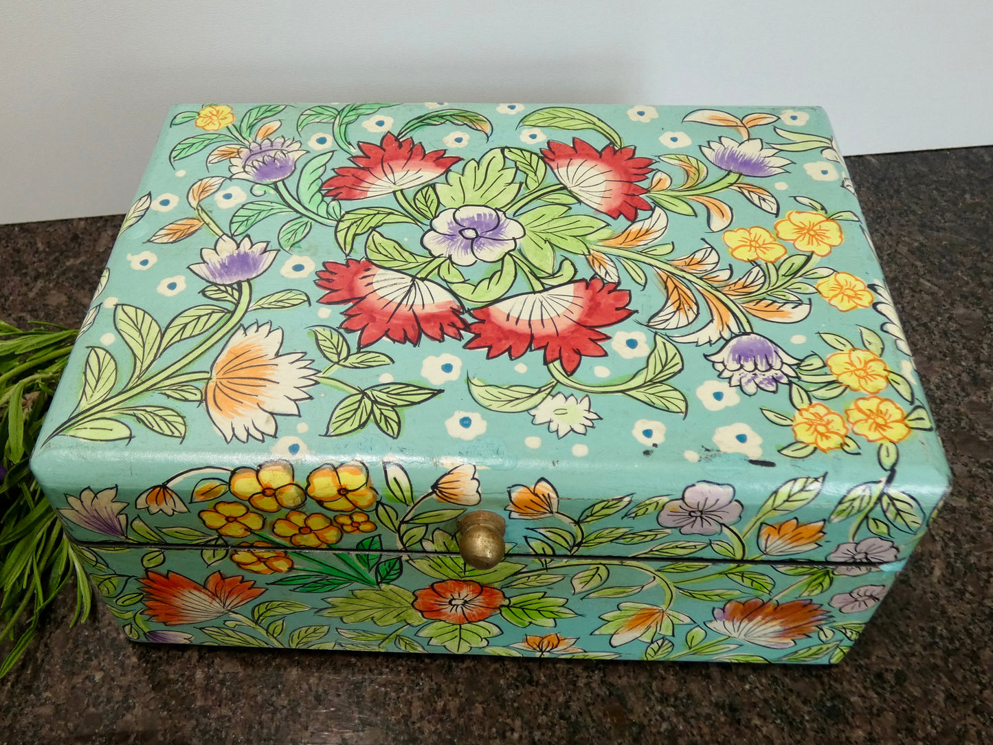 Beautiful Hand Painted Floral Box