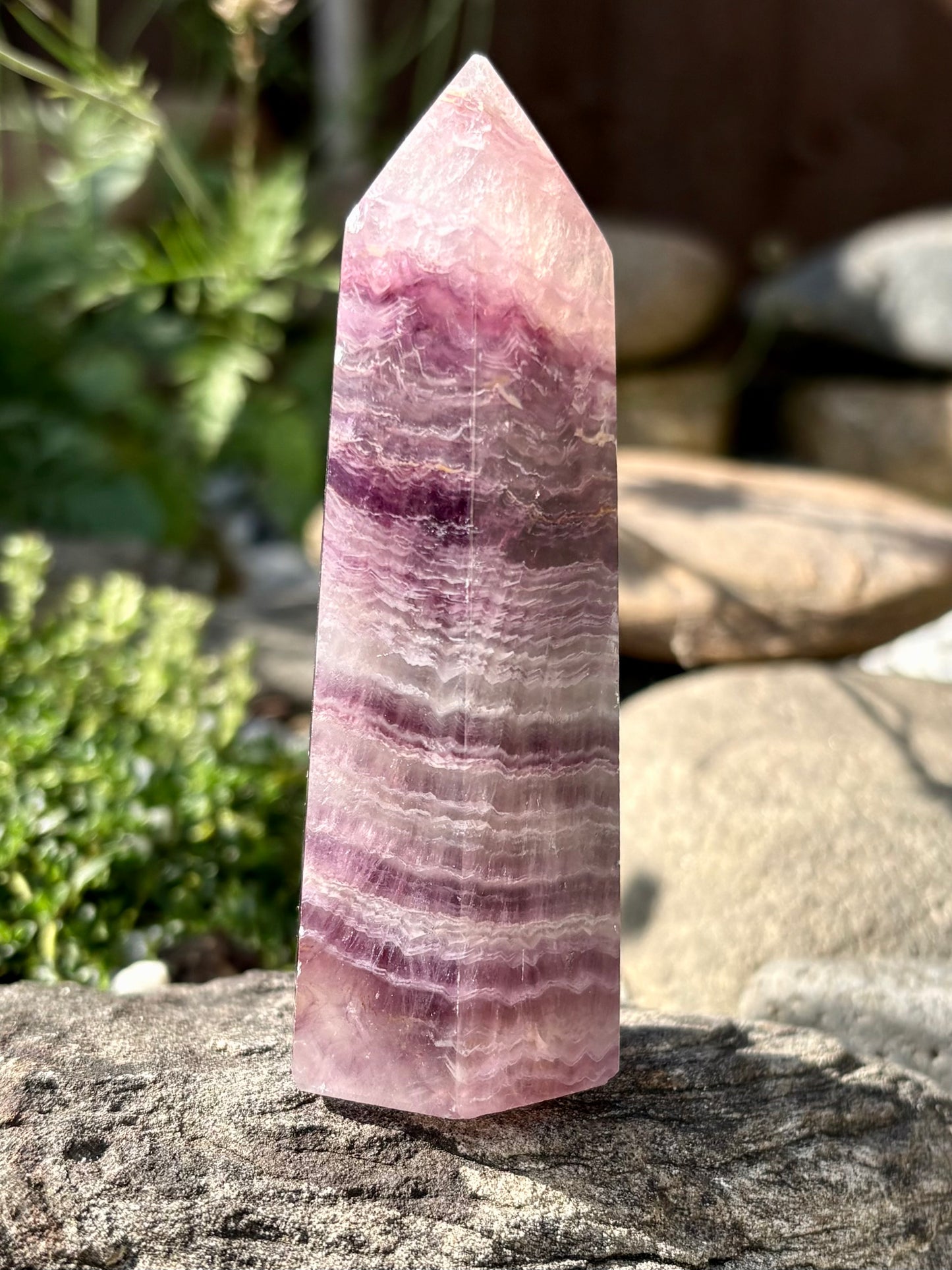Purple Fluorite Crystal Tower – 9.5 cm Polished Point, 147 g