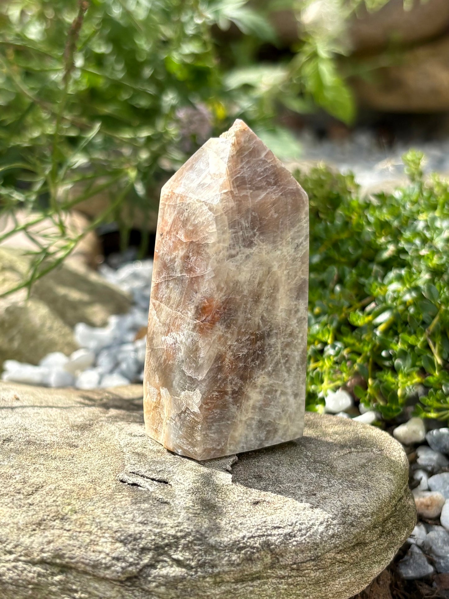 Sunstone Moonstone Crystal Tower – Polished Point