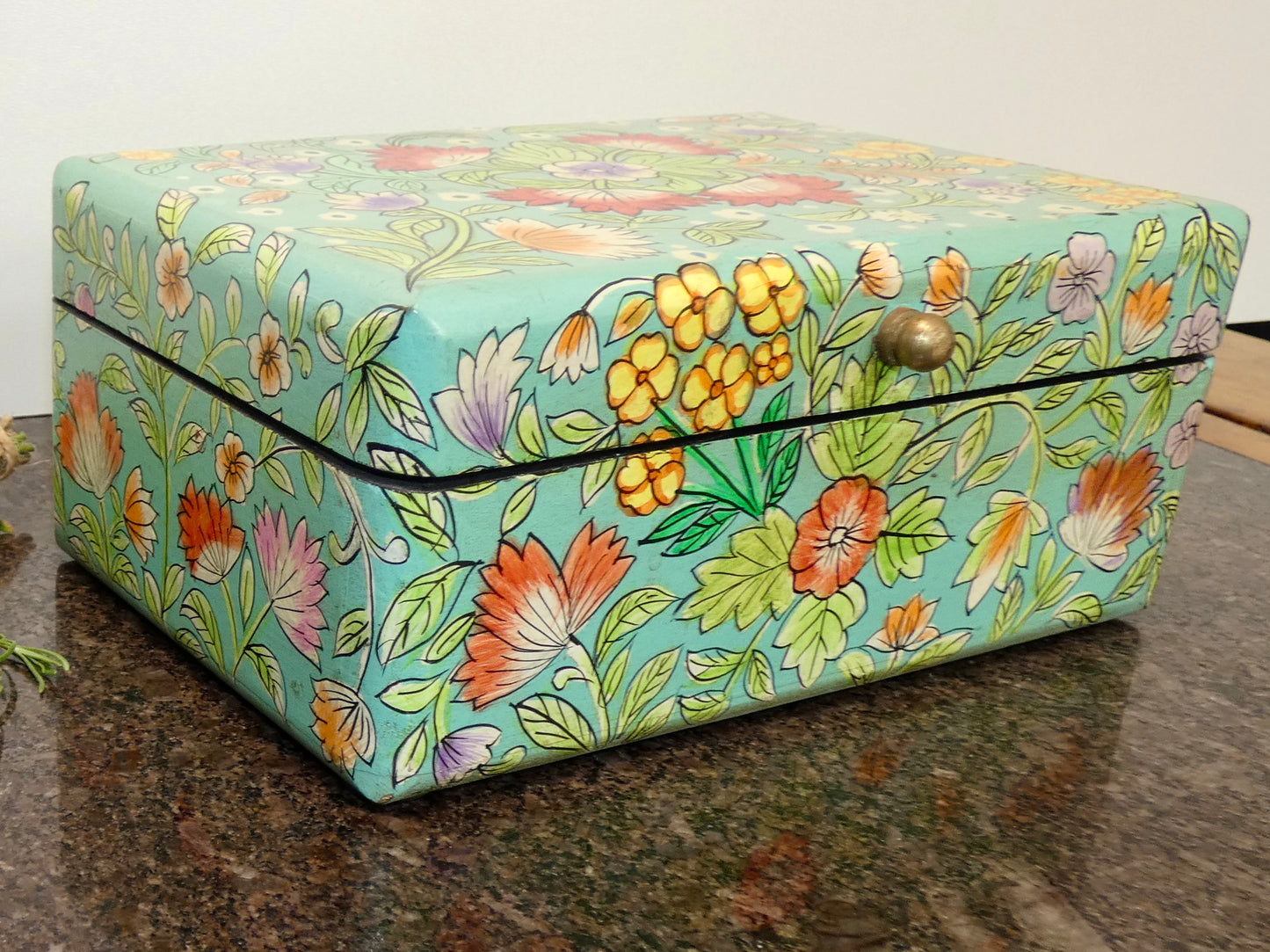 Beautiful Hand Painted Floral Box
