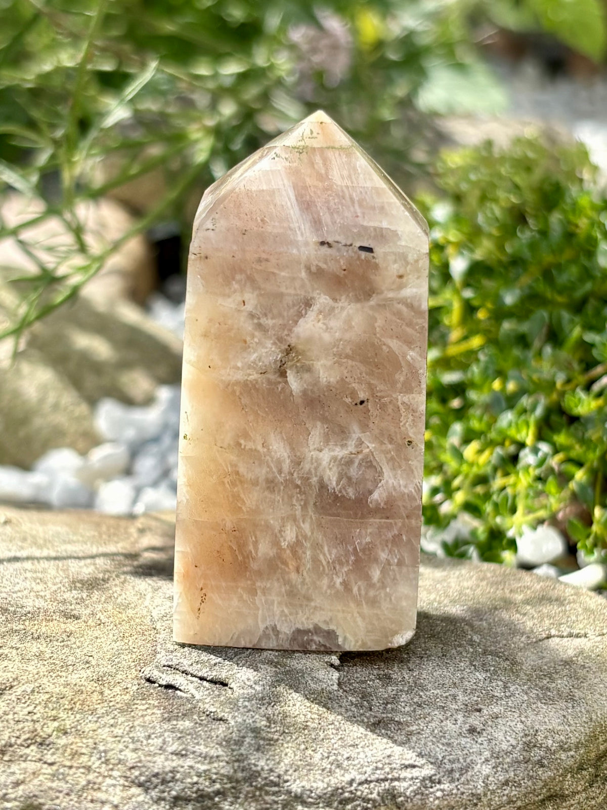 Sunstone Moonstone Crystal Tower – Polished Point