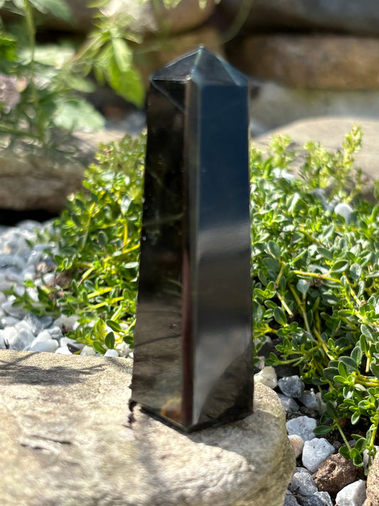 Blue Tiger’s Eye Crystal Point – Polished Hawk’s Eye Tower