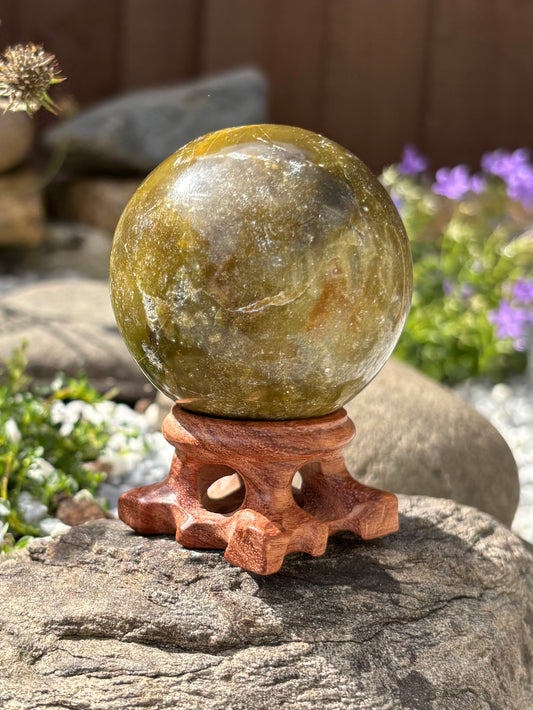 Green Opal Sphere – 5.5 cm Polished Crystal, 226 g