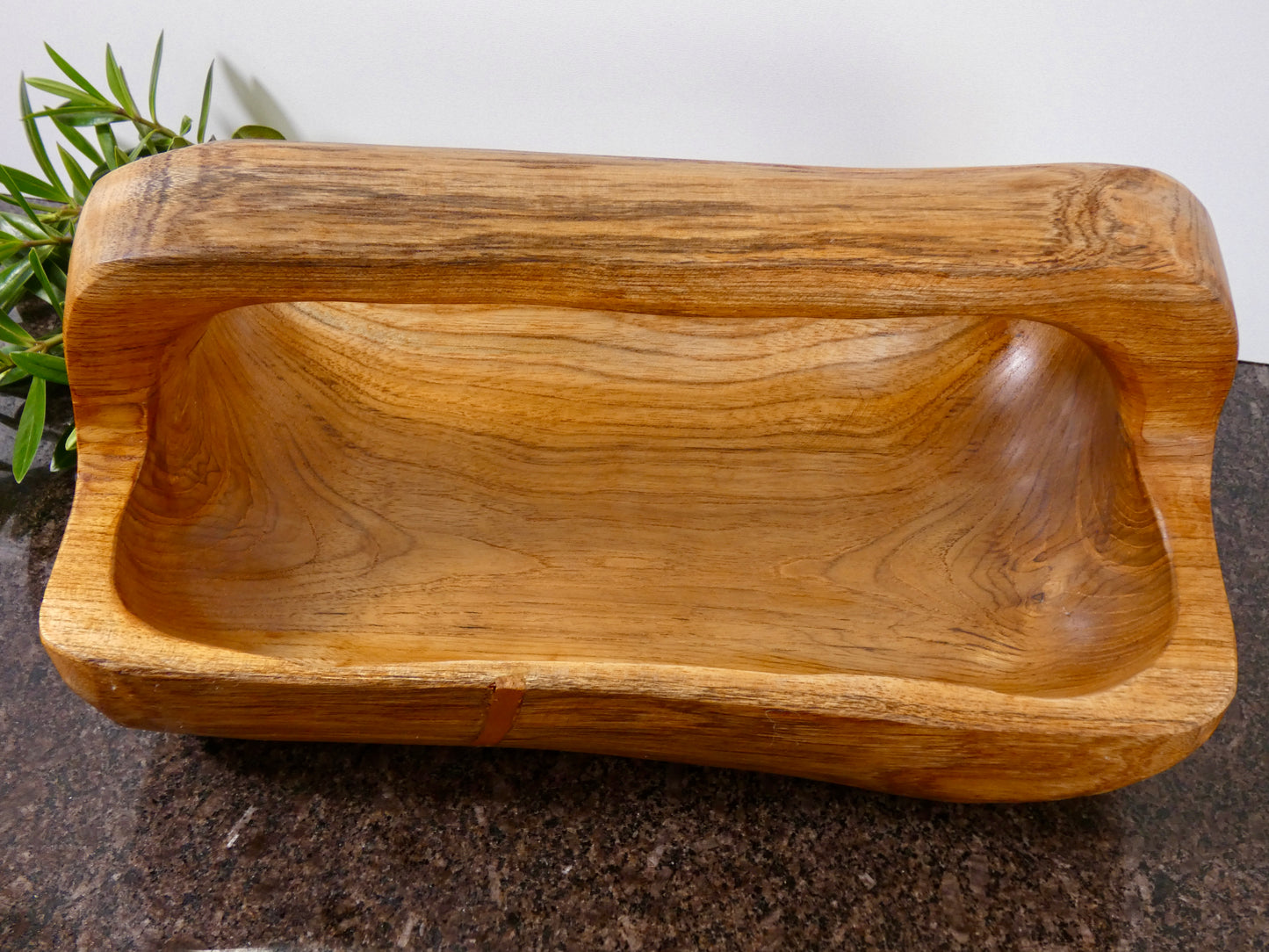 Solid Wood Decorative Bowl / Basket with handle