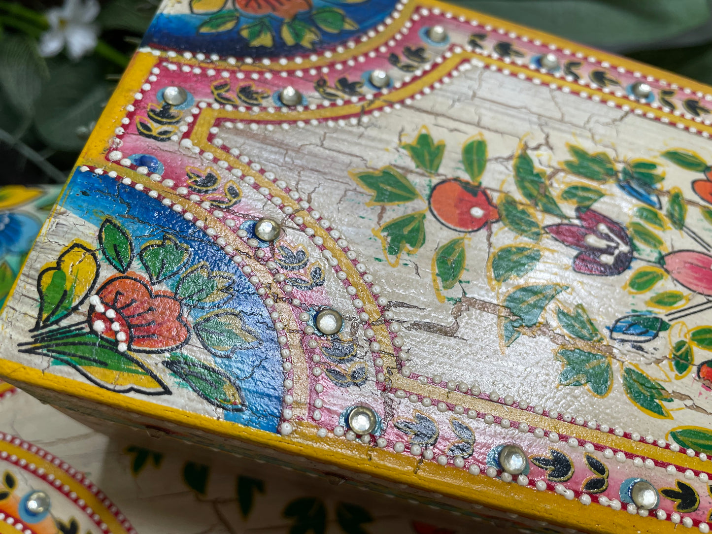 Colourful Indian Hand Painted Trinket Box