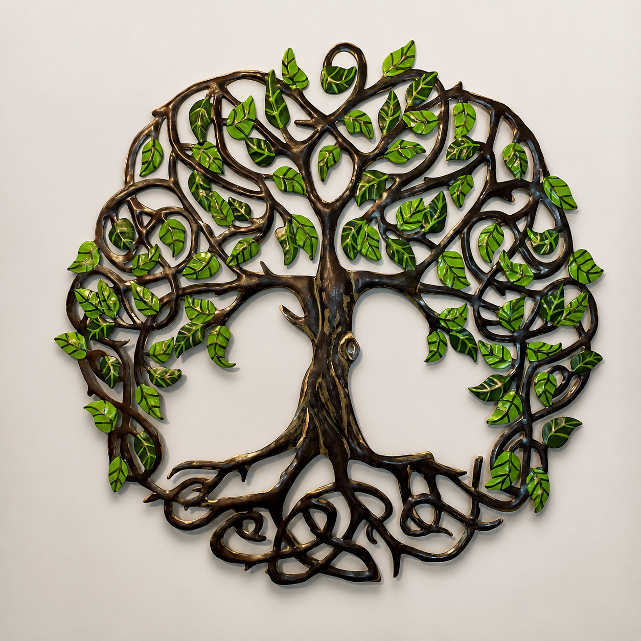 Hand-Painted Tree of Life Metal Wall Art – 59cm