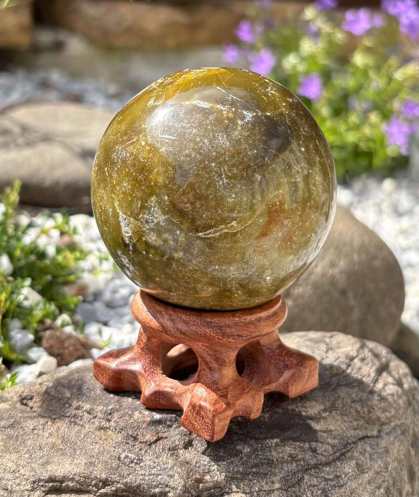Green Opal Sphere – 5.5 cm Polished Crystal, 226 g
