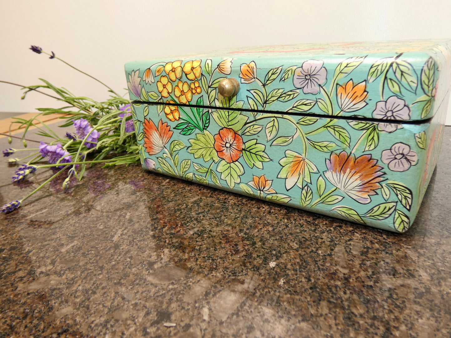 Beautiful Hand Painted Floral Box