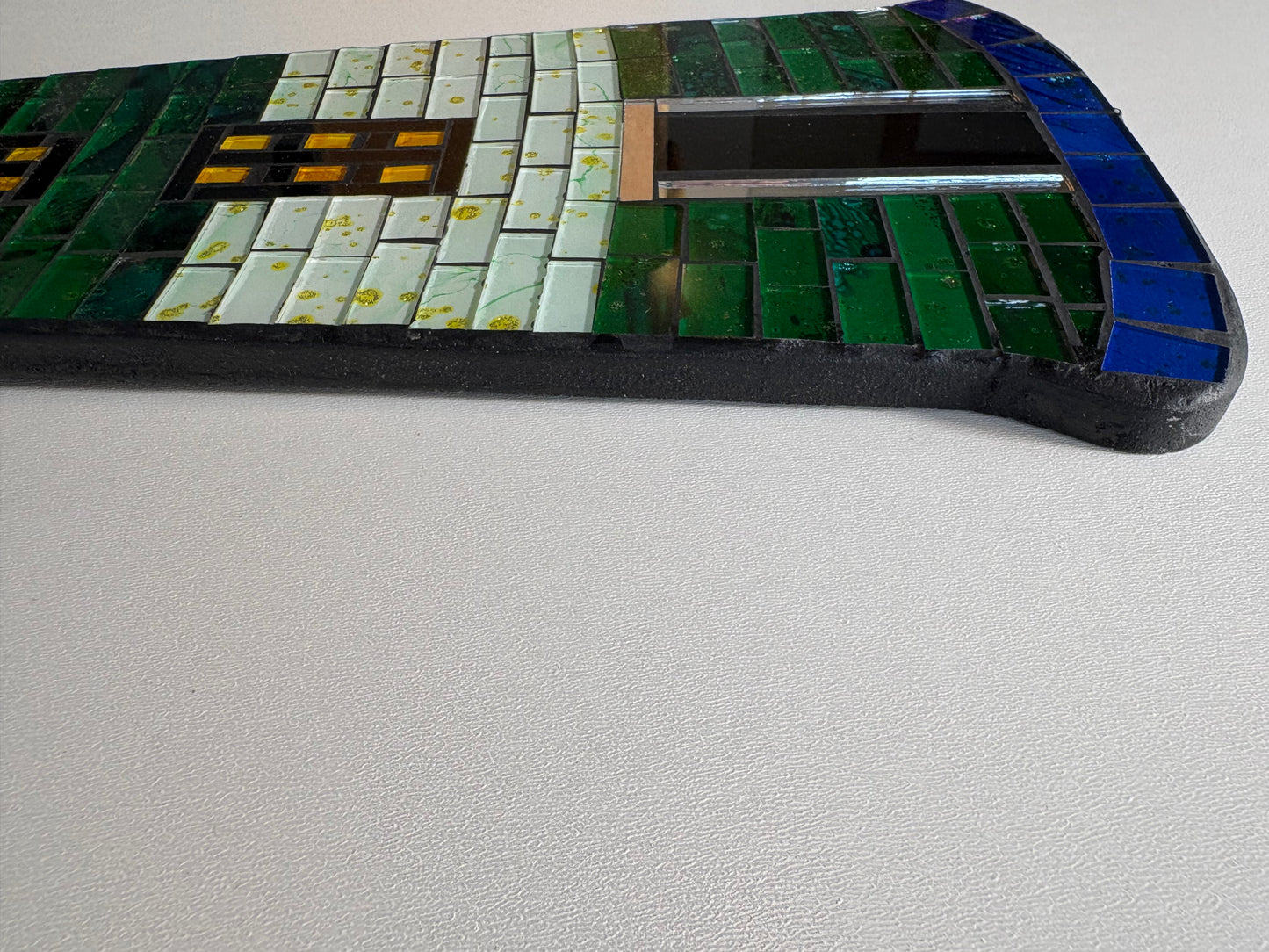 Handmade Glass Mosaic Lighthouse Wall Art | Coastal Nautical Décor | 45 x 16 cm