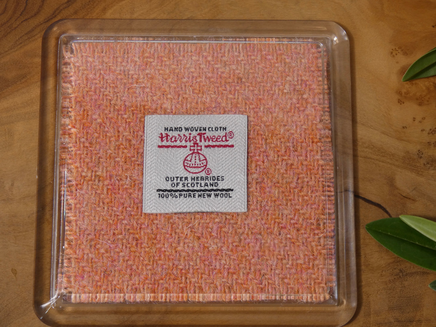 Handmade Harris Tweed Coaster – Authentic Scottish Wool Encased in Acrylic, 8 x 8 cm