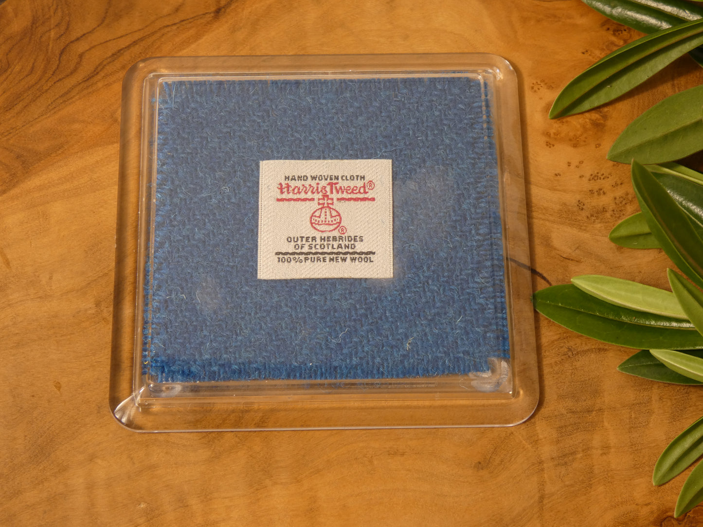 Handmade Harris Tweed Coaster – Authentic Scottish Wool Encased in Acrylic, 8 x 8 cm