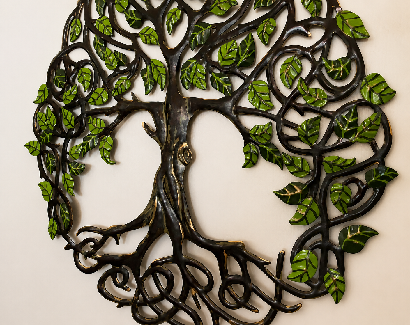 Hand-Painted Tree of Life Metal Wall Art – 59cm