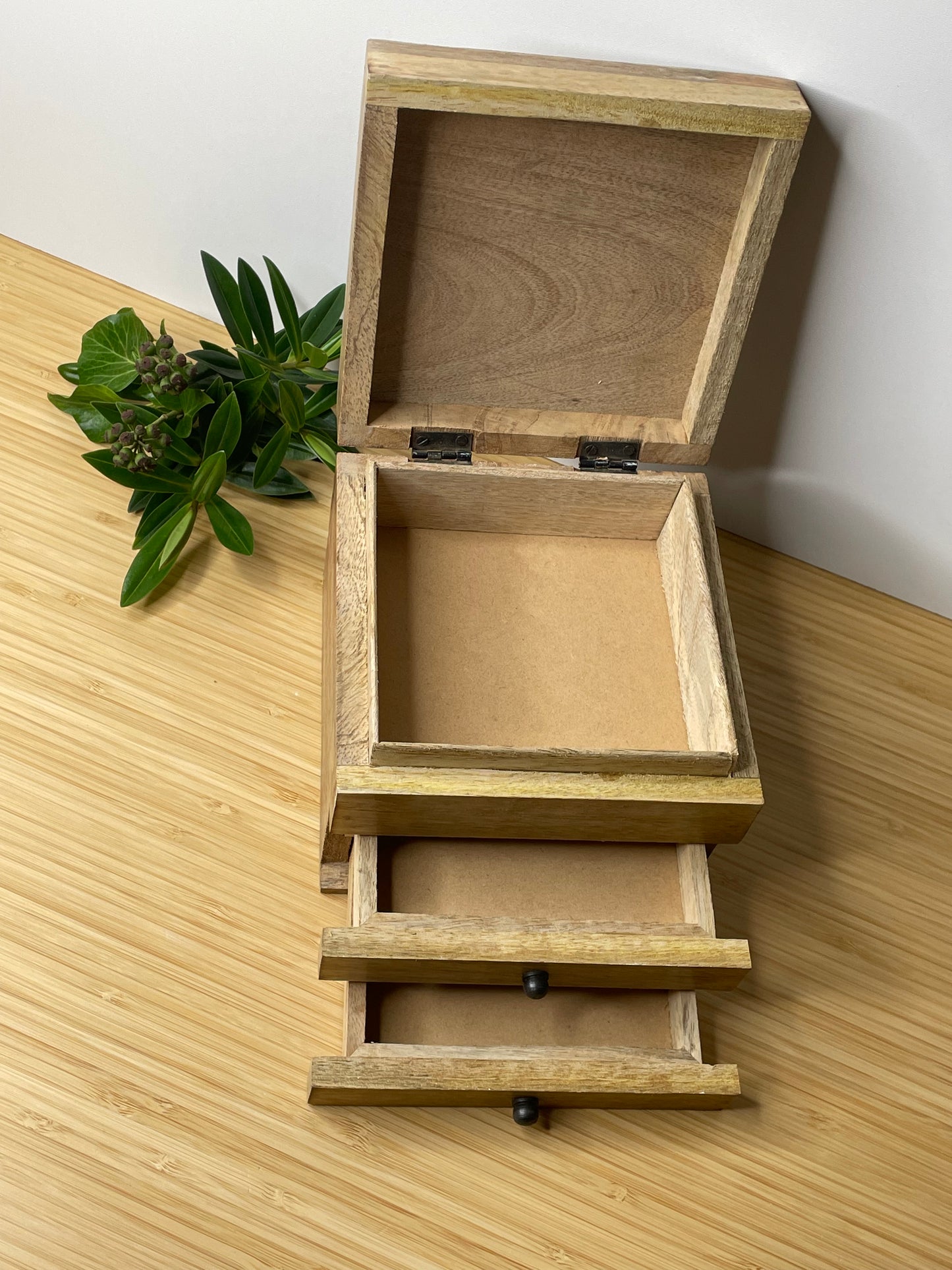 Aztec Design Carved Jewellery Box