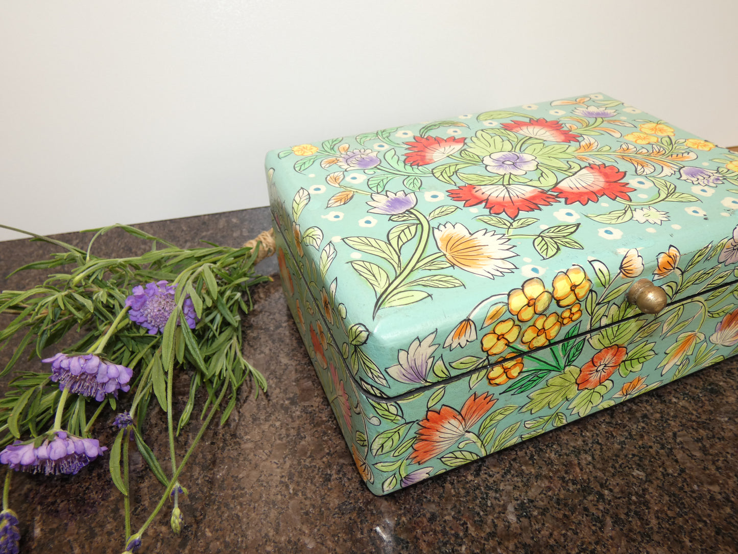 Beautiful Hand Painted Floral Box