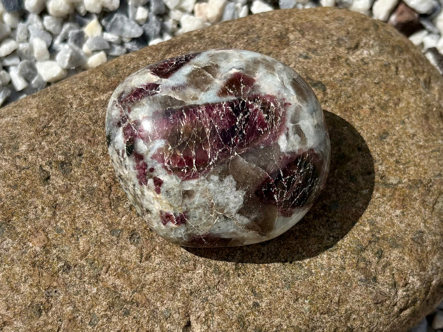 Rubellite Tourmaline Palm Stone – Polished Pink Crystal