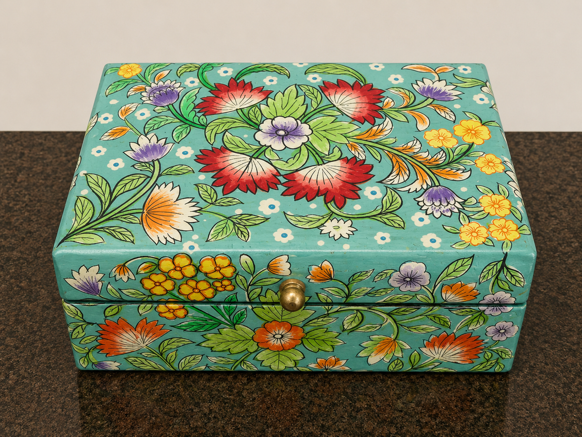 Beautiful Hand Painted Floral Box