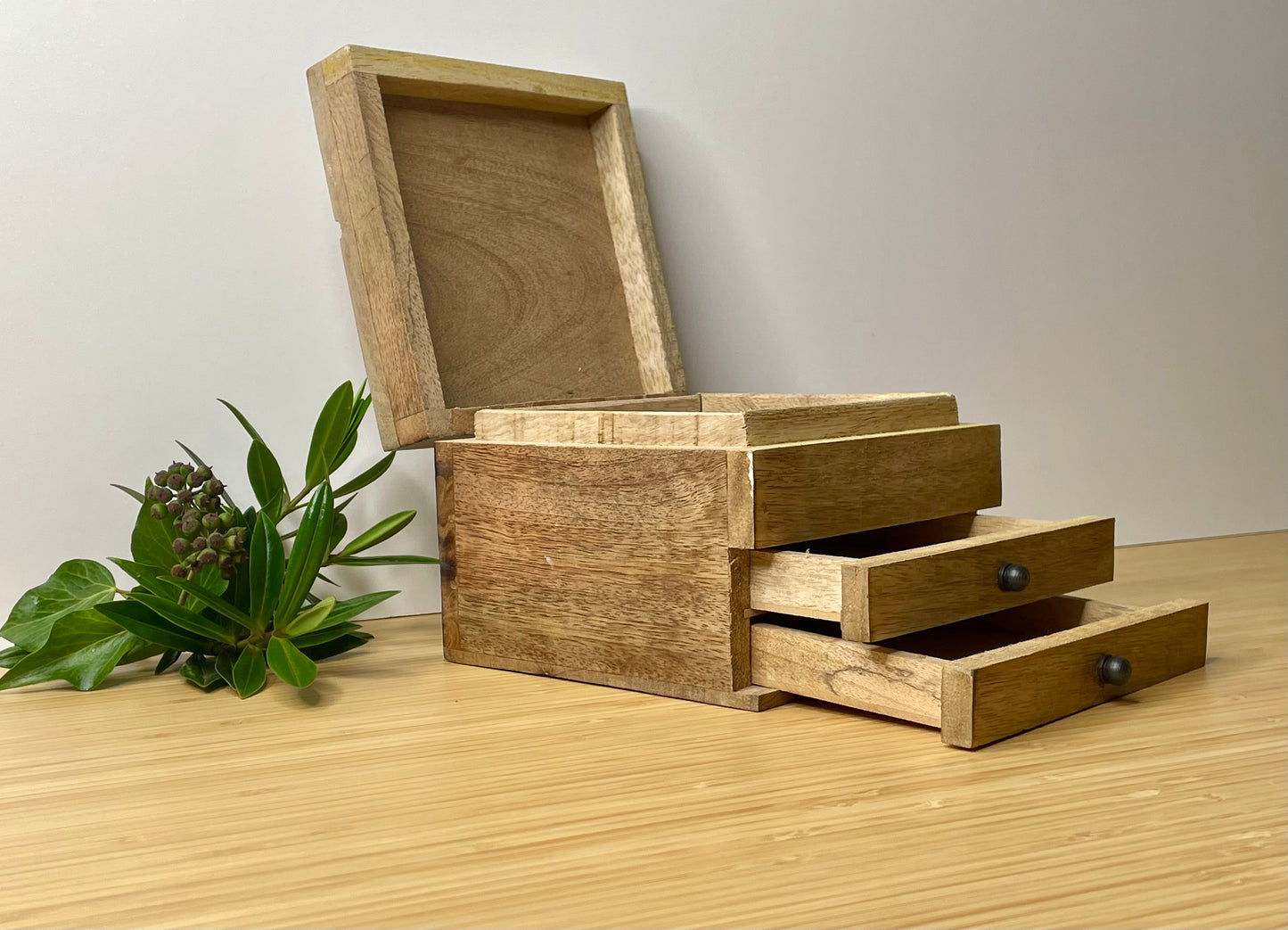 Aztec Design Carved Jewellery Box