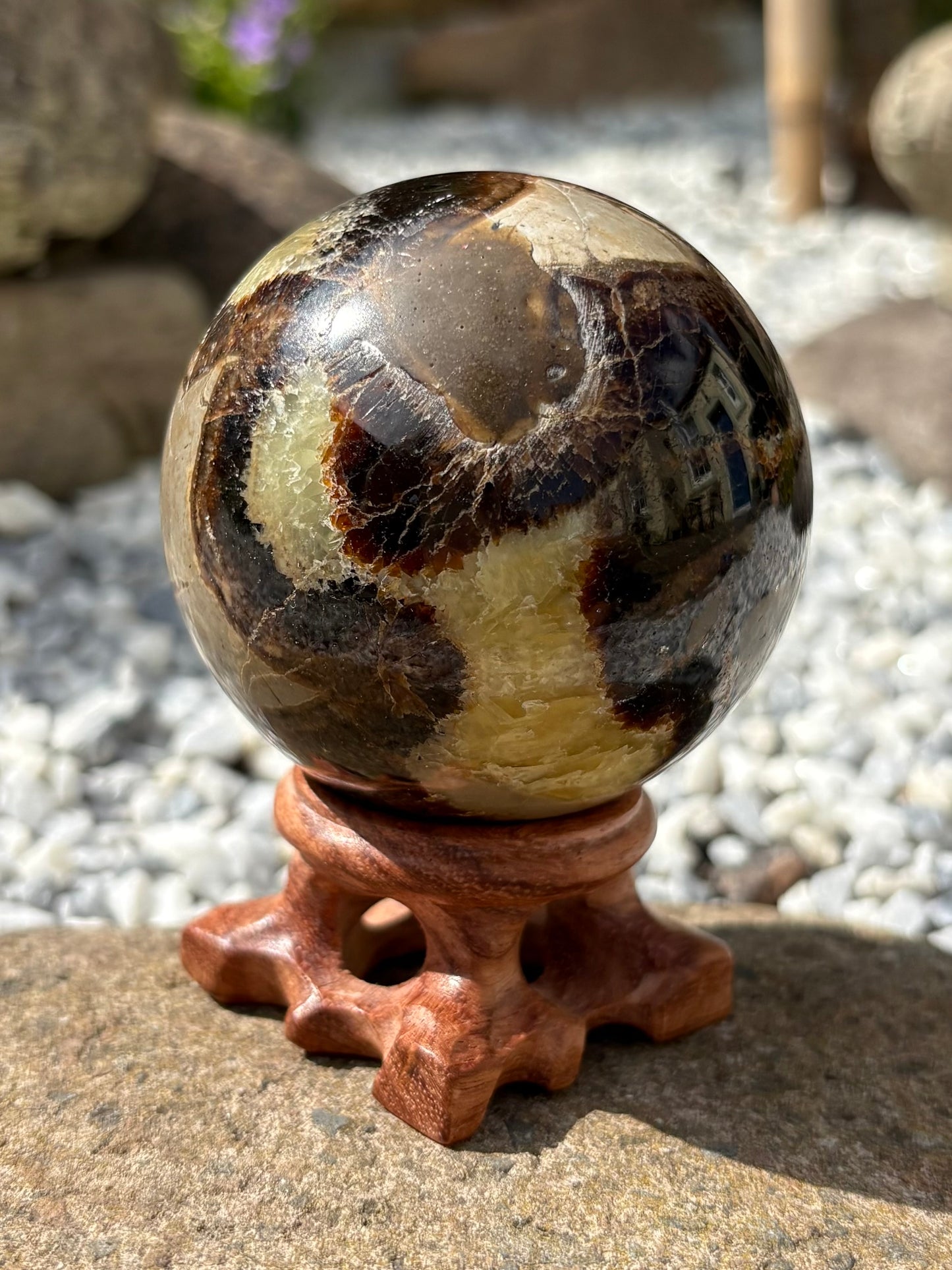 Septarian Sphere – 6 cm Polished Dragon Stone, 330 g