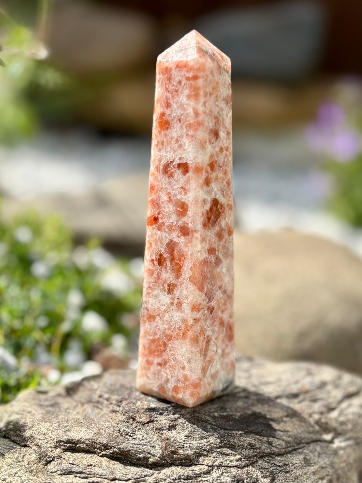 Sunstone Crystal Point / Tower - spiritual healing