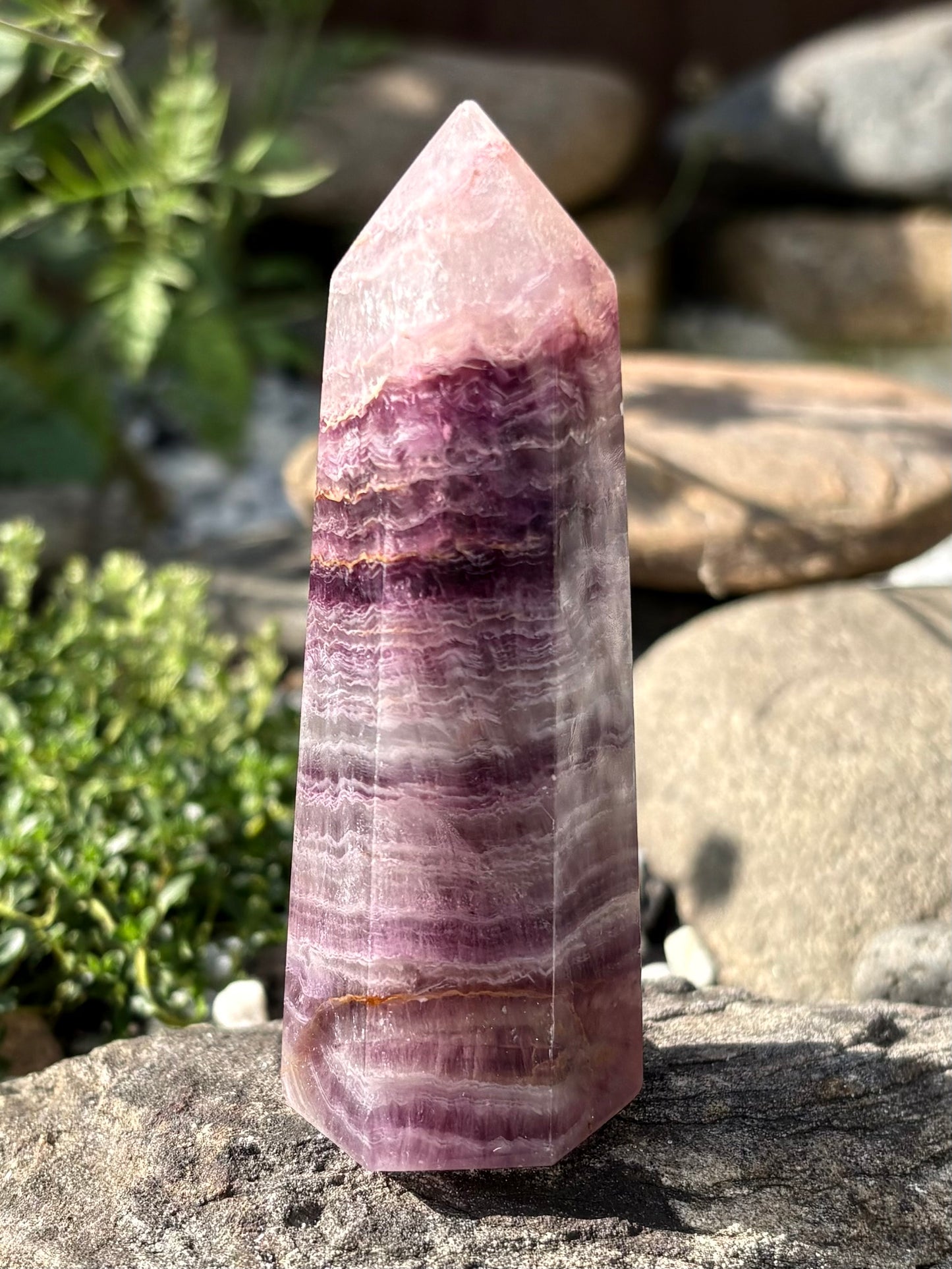 Purple Fluorite Crystal Tower – 9.5 cm Polished Point, 147 g