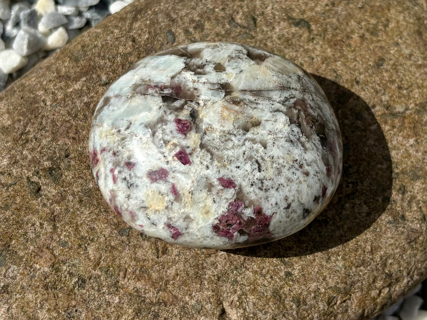 Rubellite Tourmaline Palm Stone – Polished Pink Crystal