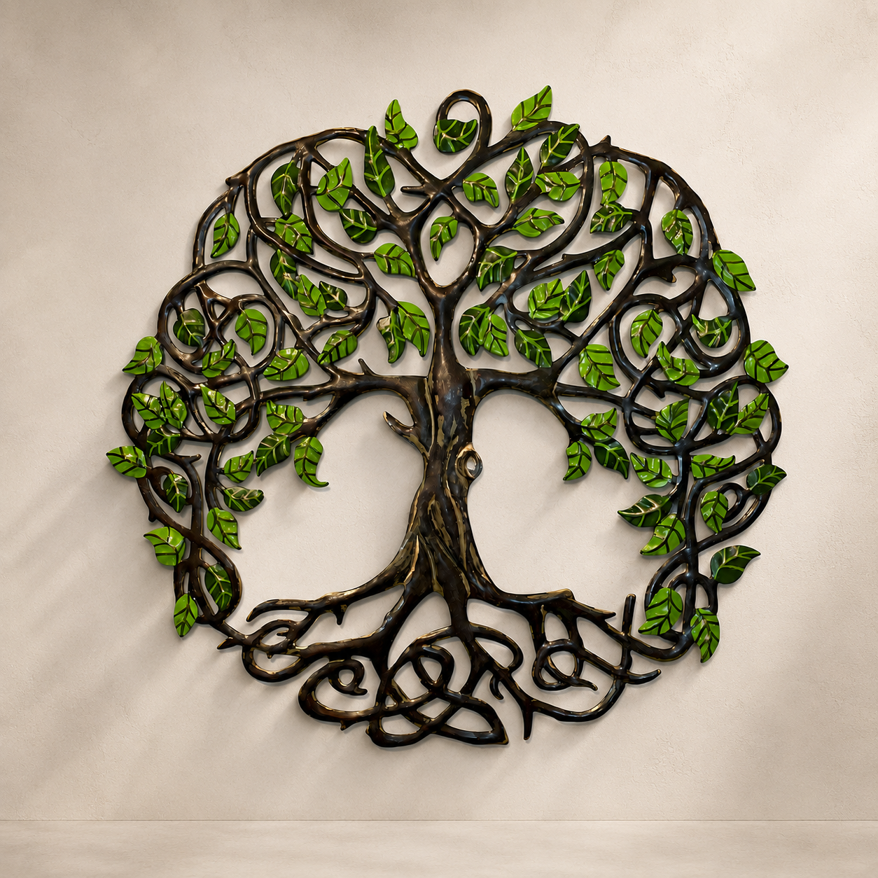 Hand-Painted Tree of Life Metal Wall Art – 59cm