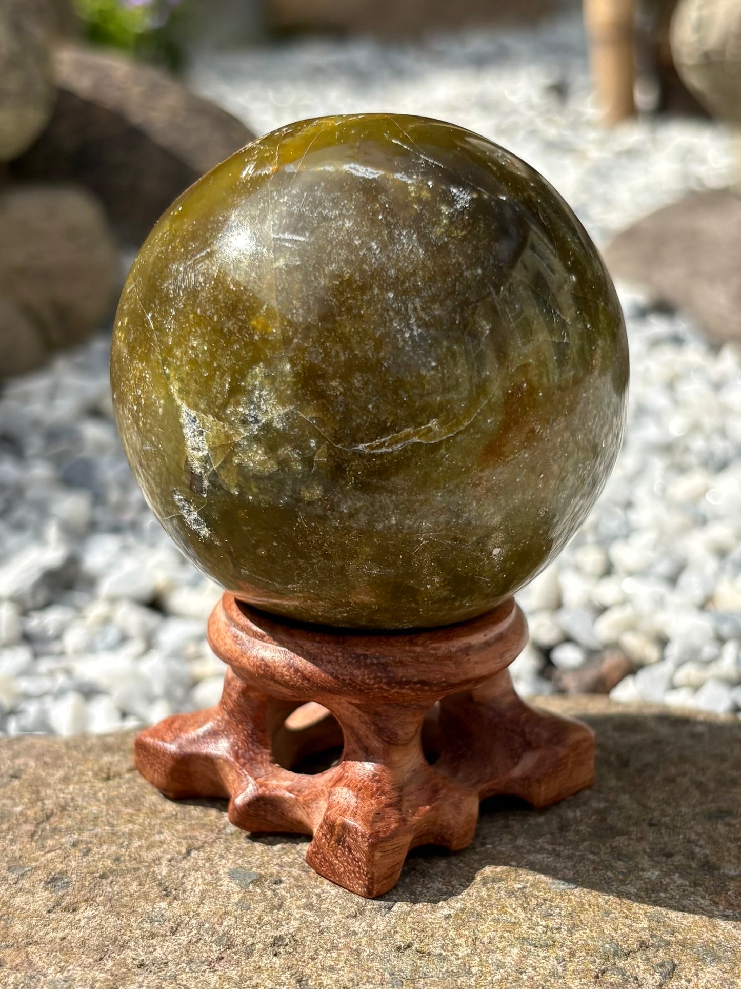 Green Opal Sphere – 5.5 cm Polished Crystal, 226 g