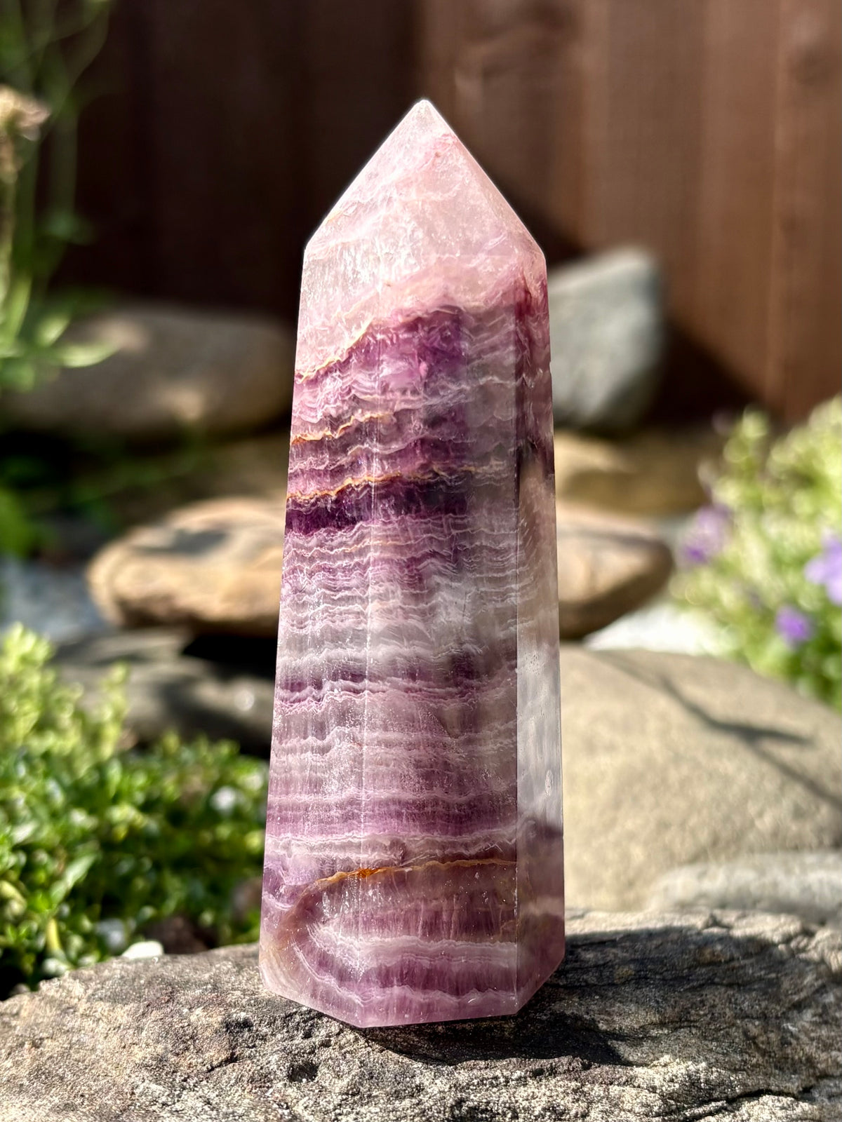 Purple Fluorite Crystal Tower – 9.5 cm Polished Point, 147 g