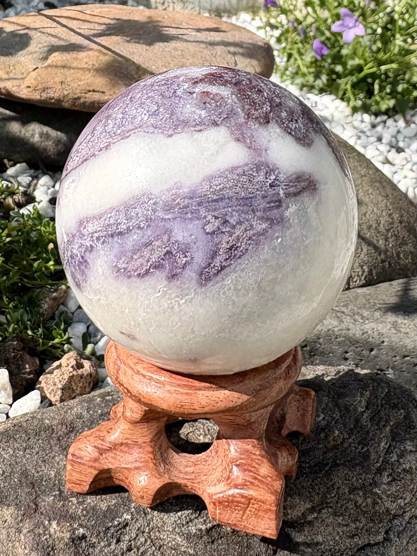Dream Amethyst Sphere – Chevron Amethyst Crystal, 270 g