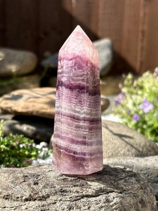 Purple Fluorite Crystal Tower – 9.5 cm Polished Point, 147 g