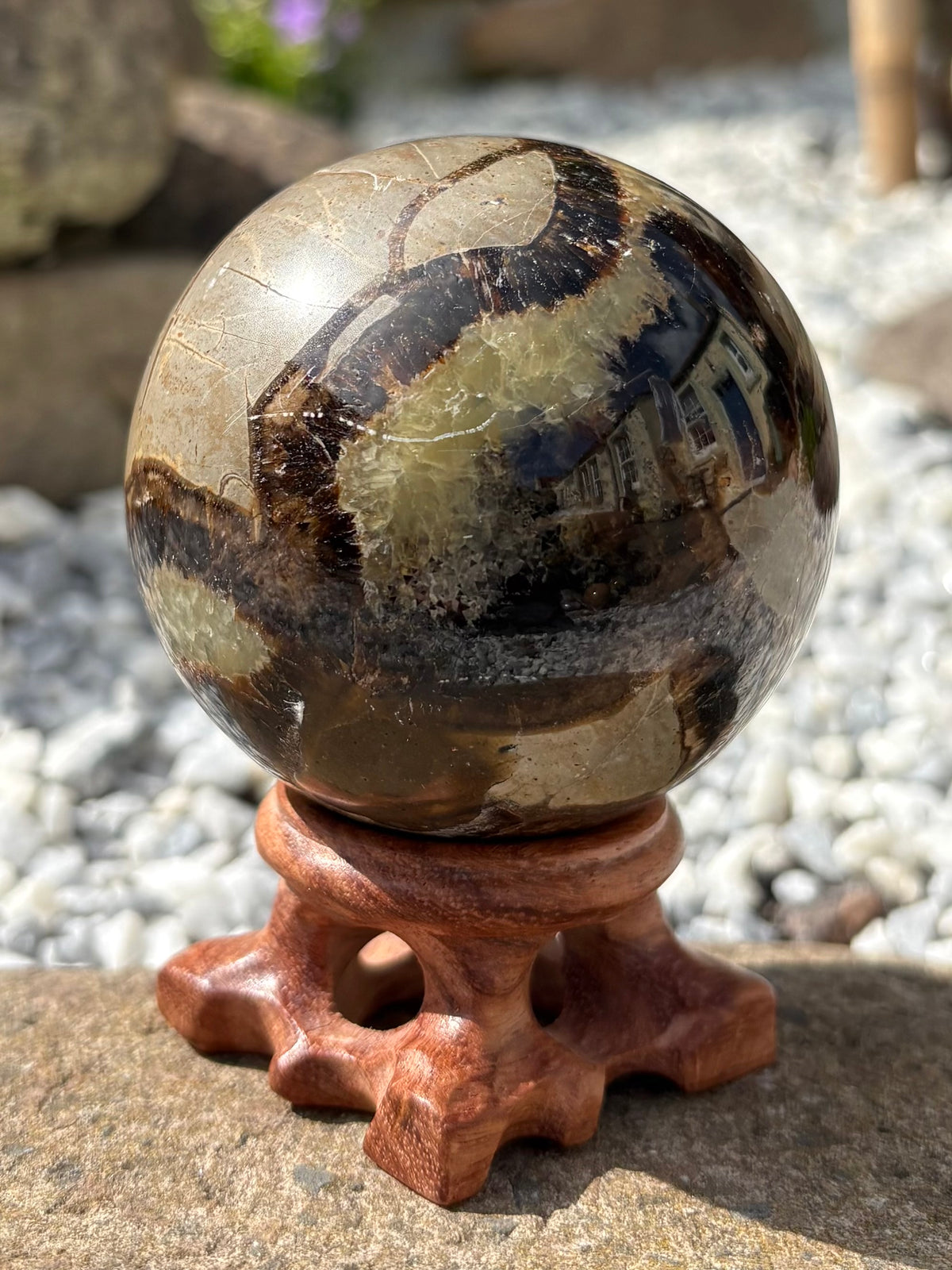 Septarian Sphere – 6 cm Polished Dragon Stone, 330 g
