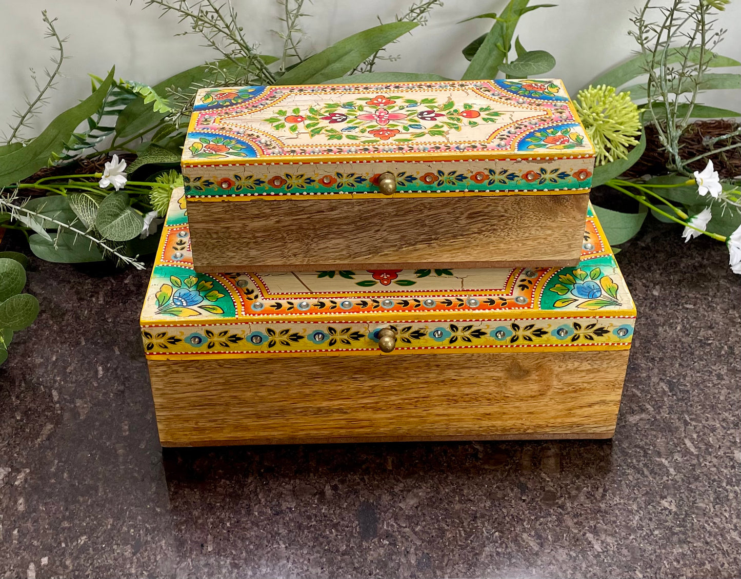 Colourful Indian Hand Painted Trinket Box