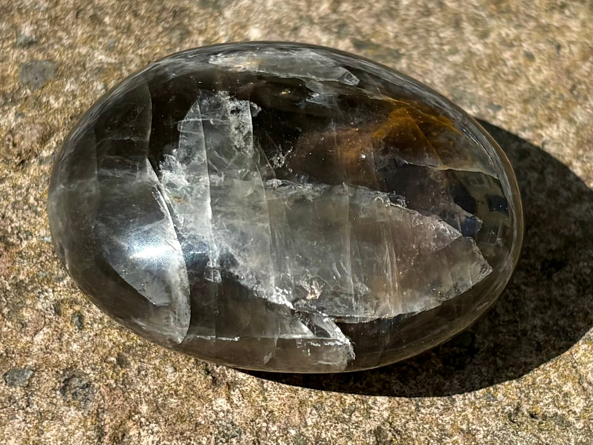 Black Moonstone Palm Stone – Polished Natural Crystal