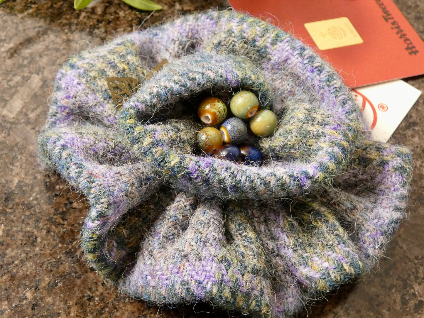 Hand crafted Genuine Harris Tweed Crochet Flower Brooch, Corsage Pin, Scottish Brooch Bag Charm Gift