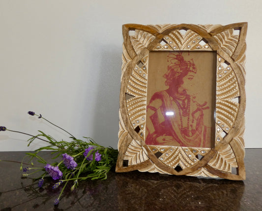 Wooden hand carved Photo frame