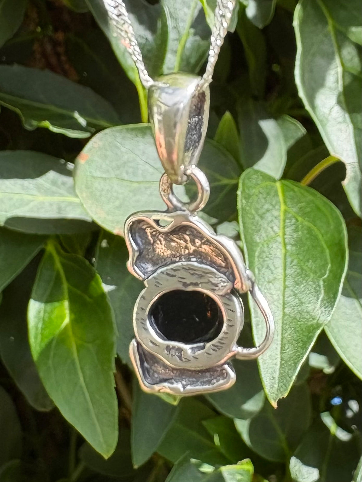 Sterling Silver Amber Elephant Pendant with 18" Chain
