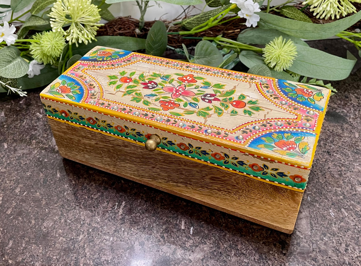 Colourful Indian Hand Painted Trinket Box