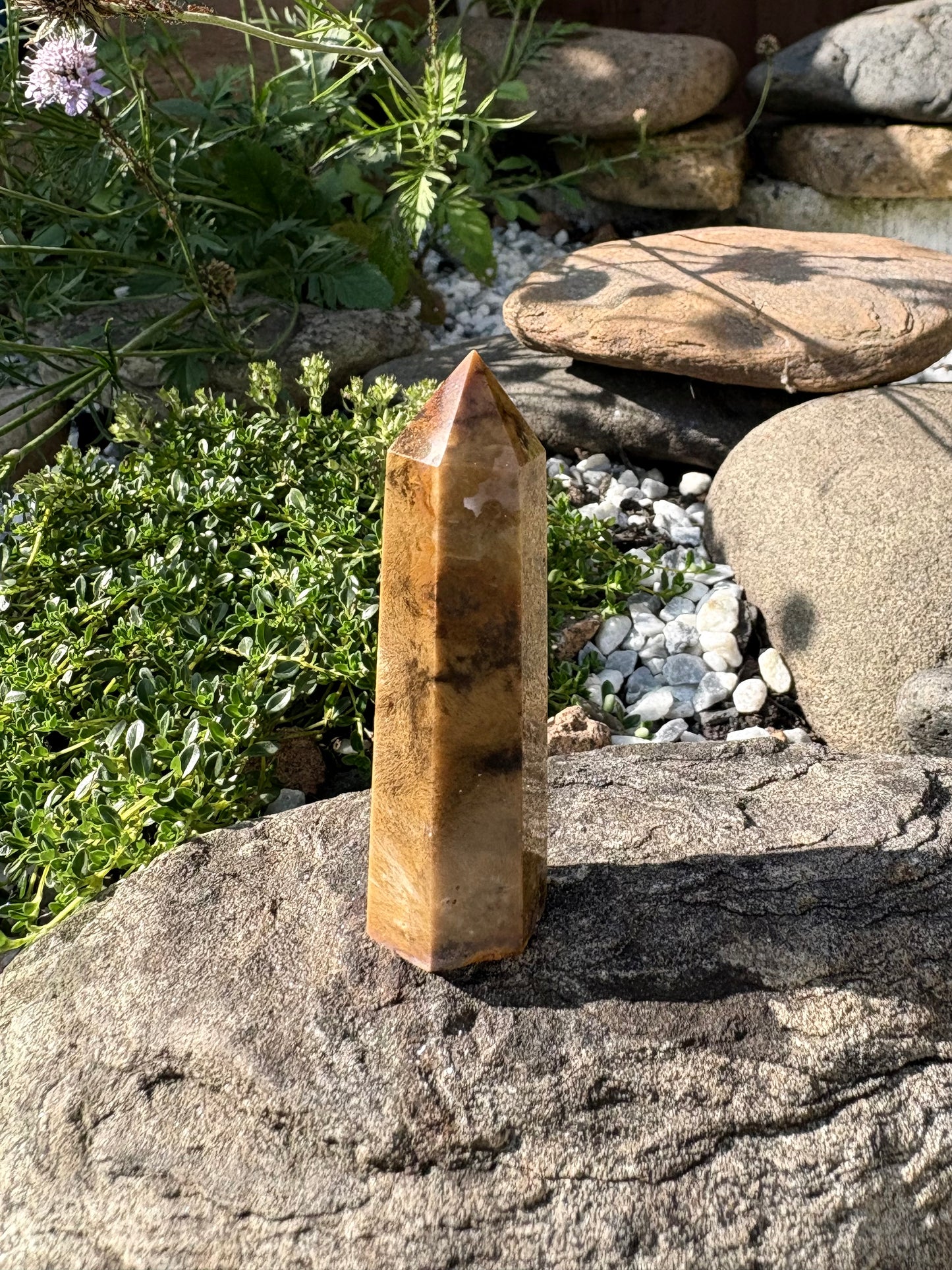 Fossil Coral Crystal Tower – Polished Point, 33 g