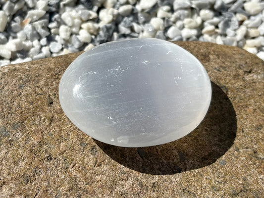 Selenite Palm Stone