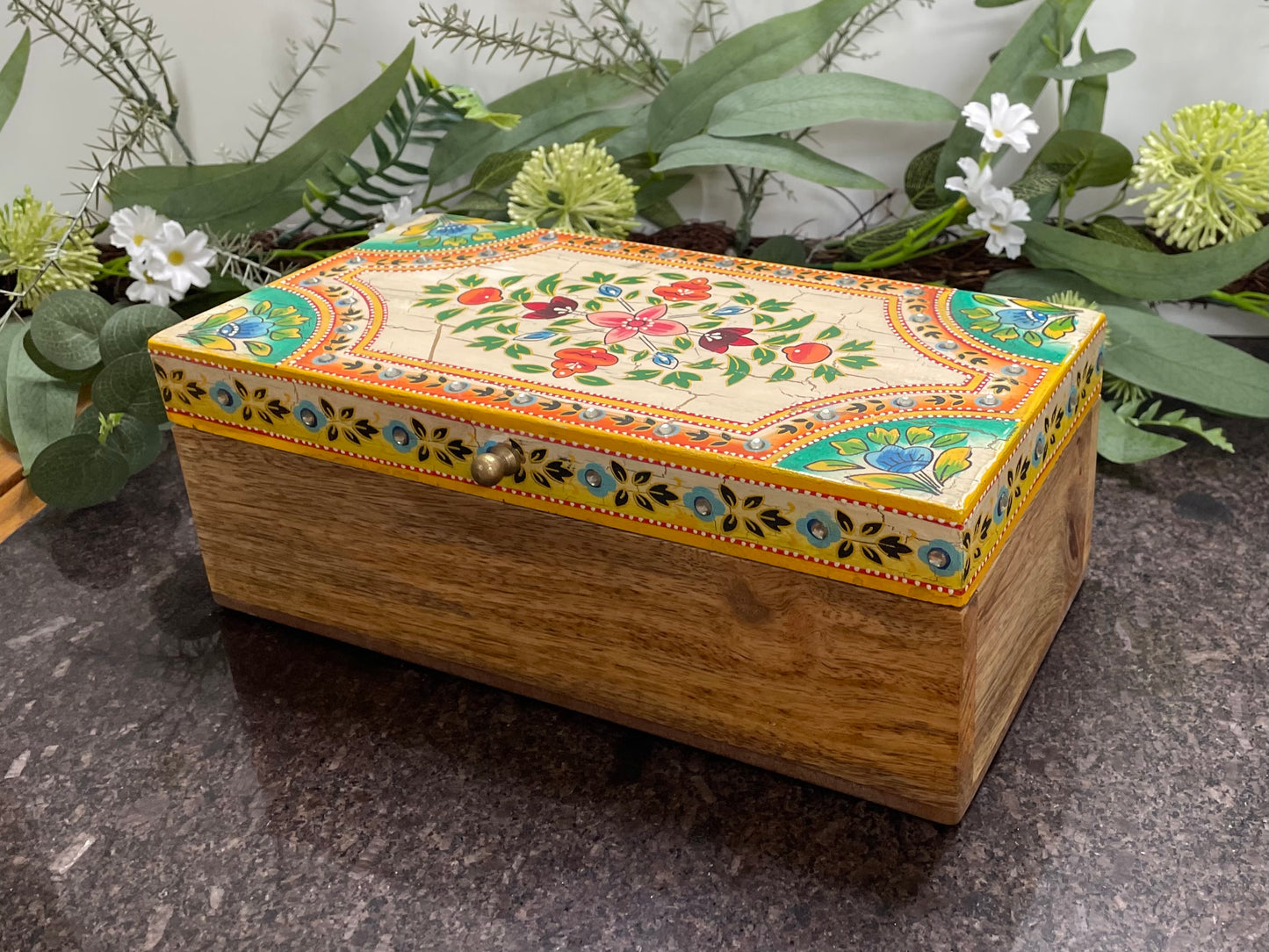 Colourful Indian Hand Painted Trinket Box