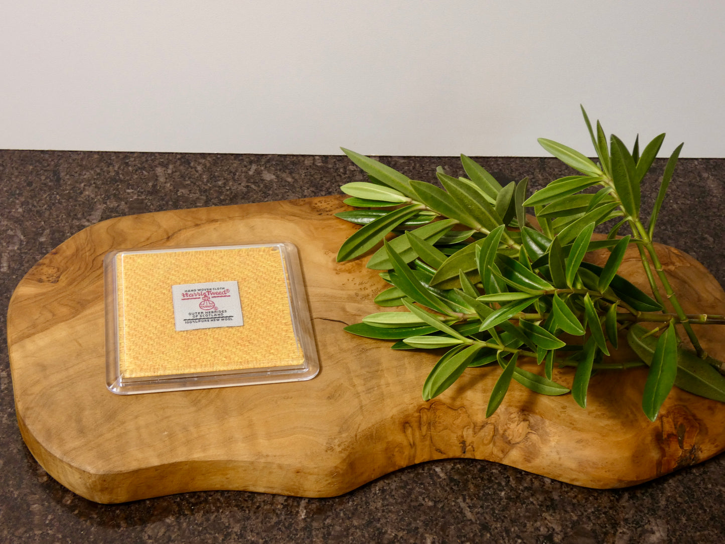 Handmade Harris Tweed Coaster – Authentic Scottish Wool Encased in Acrylic, 8 x 8 cm