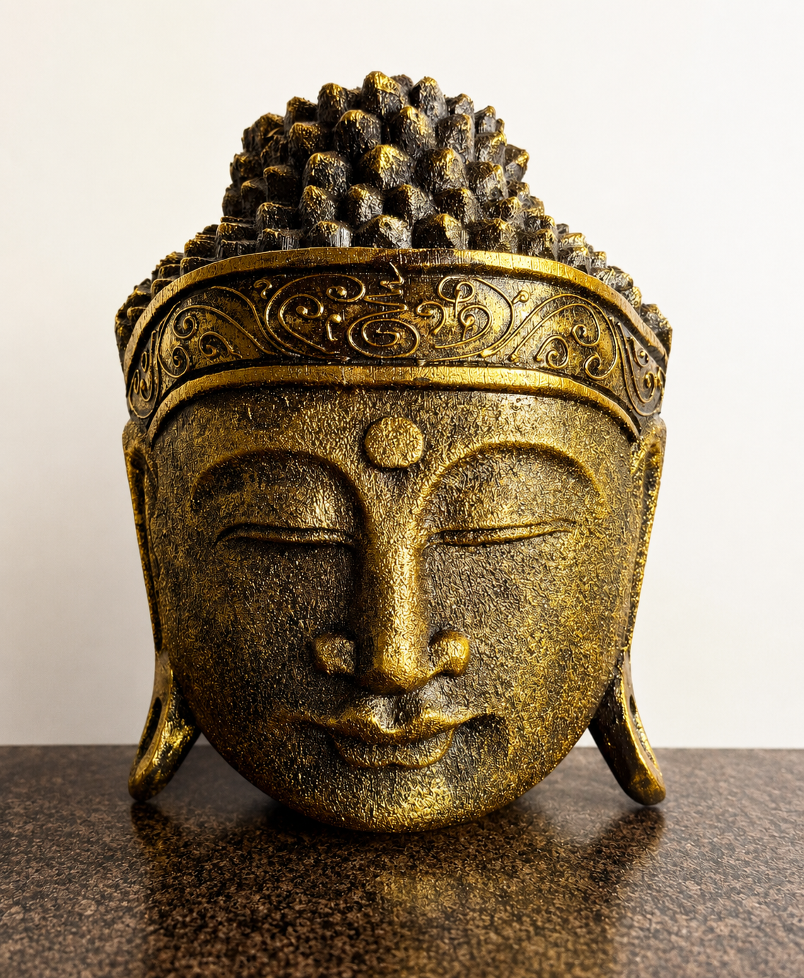 Handmade Gold Buddha Head Wall Art – 25cm | Antique Gold Zen Wall Décor