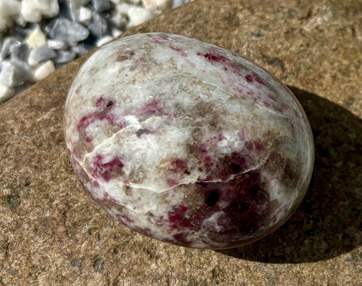 Rubellite Tourmaline Palm Stone – Polished Pink Crystal