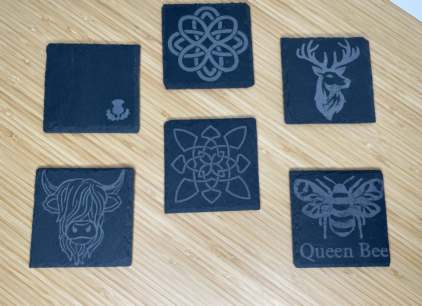 Hand Etched Slate Coasters